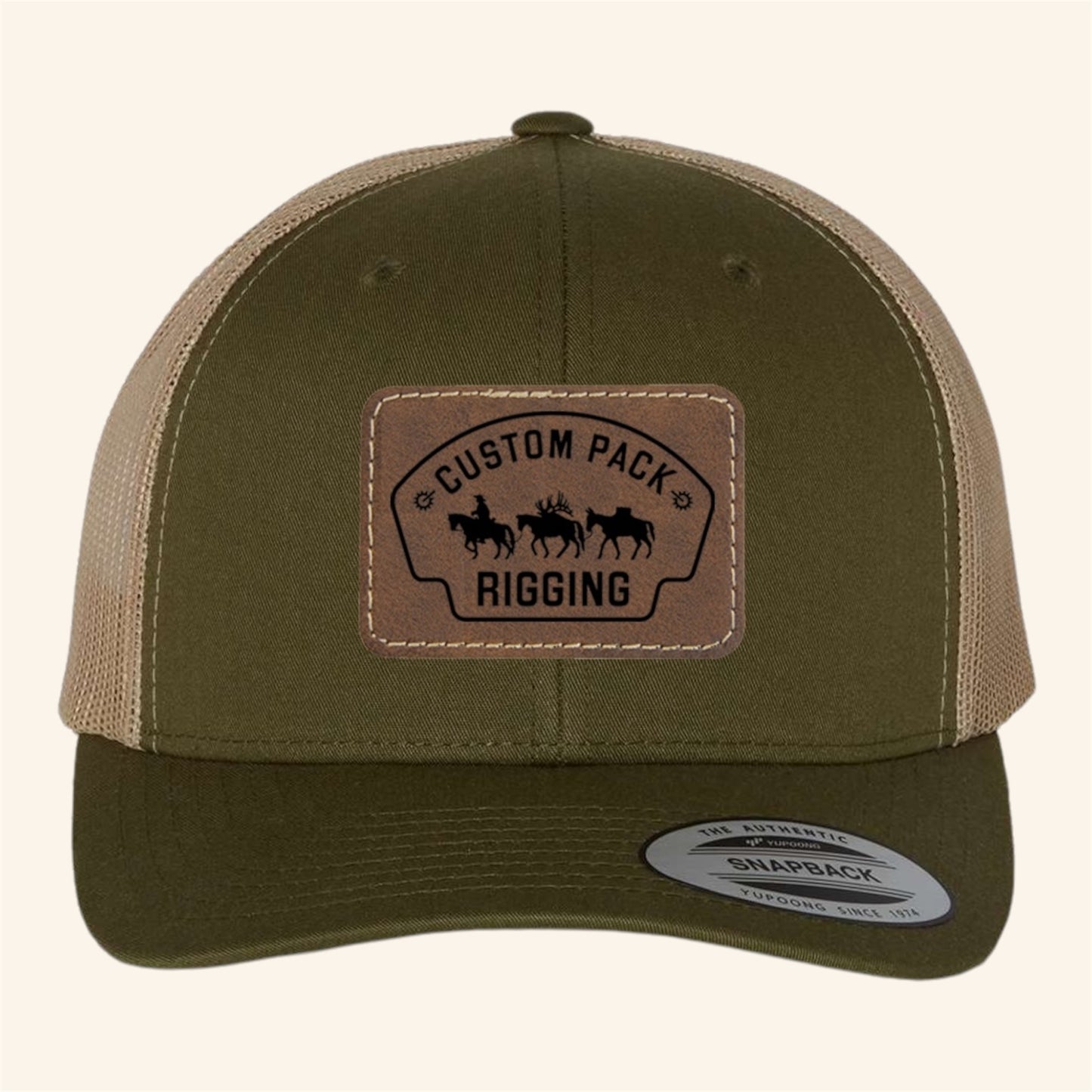 Custom Pack Rigging Leather Patch Hat