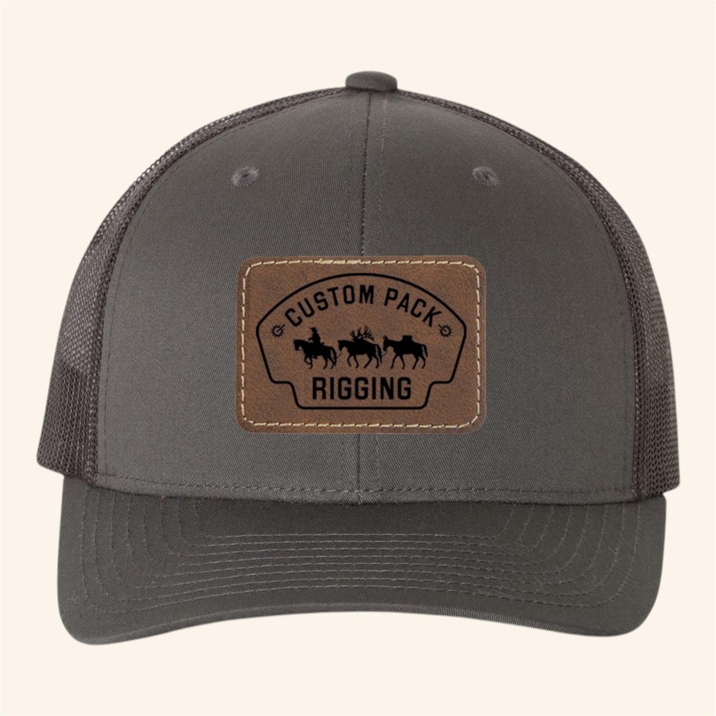 Custom Pack Rigging Leather Patch Hat