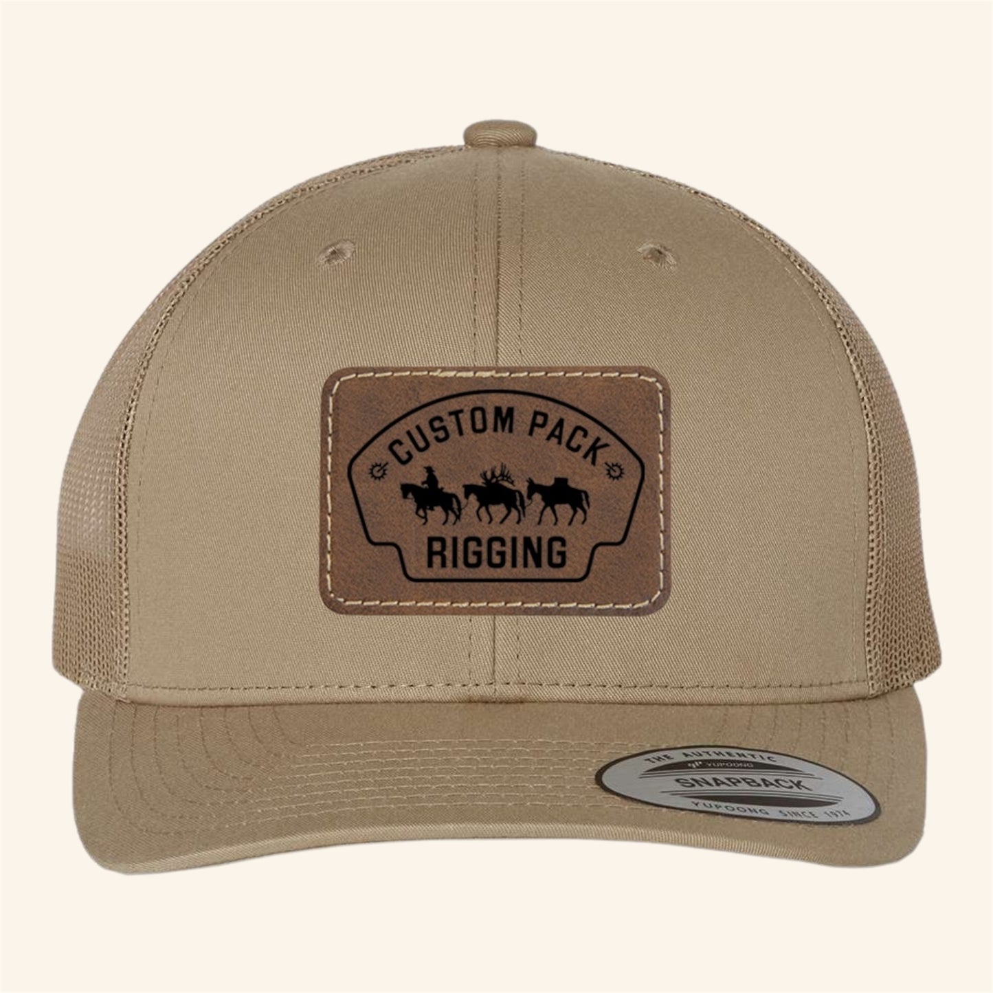 Custom Pack Rigging Leather Patch Hat